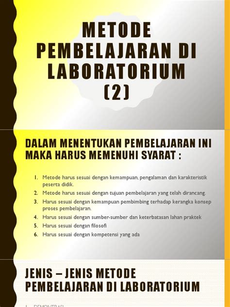 Pertemuan 3 Metode Pembelajaran Di Laboratorium Pdf