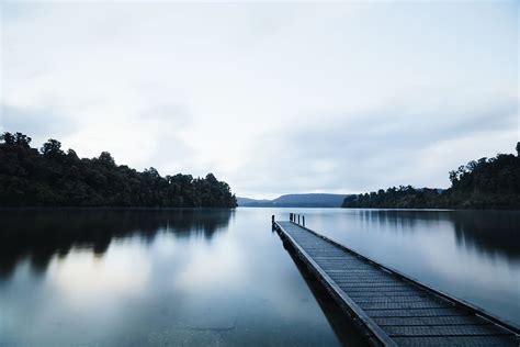 Free Download Dock Lake Calm Dusk Nature Outdoors Serene