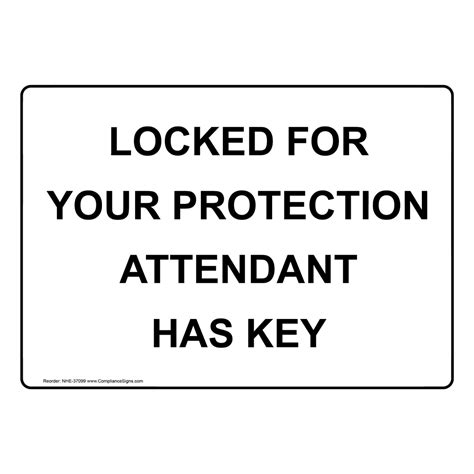 Please Ask Attendant For Restroom Key Sign Nhe 37098ylw