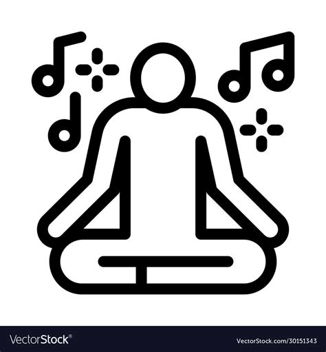 Musical Man Relaxation Icon Outline Royalty Free Vector