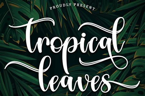 Tropical Leaves Font Sakha Design Fontspace