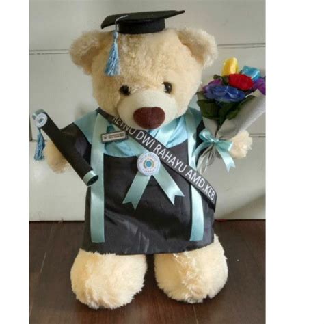 Jual Boneka Wisuda Ukuran Besar 60cm Custom Warna Toga Selempang Nama Gelar Dan Pin Kampus