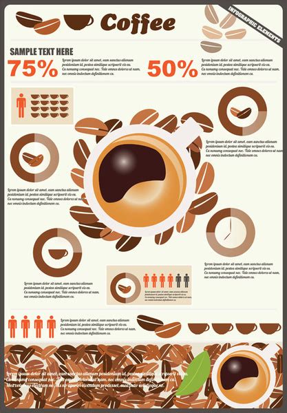 Coffee Infographics Business Template Design Vector Vectors Graphic Art