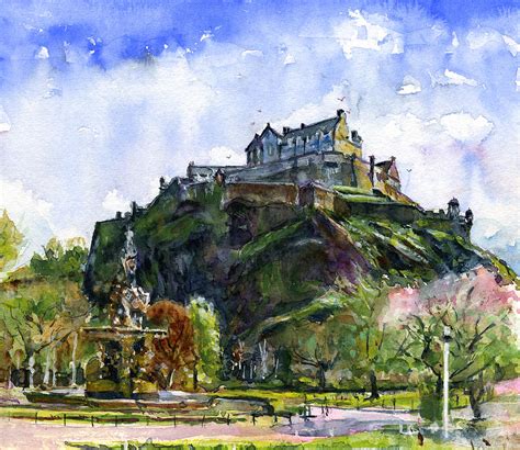 Edinburgh Castle Scotland Painting By John D Benson