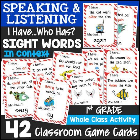 1st Grade Sight Words In Context I Have Who Has Game Made By Teachers