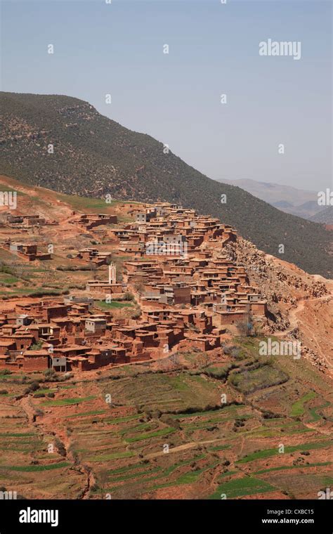 View Of Berber Village In The Atlas Mountains Morocco North Africa