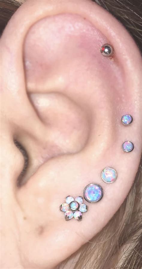 Dazzle Opal Ear Piercing In Lilac Cool Ear Piercings Ear Piercings Conch Ear Piercing