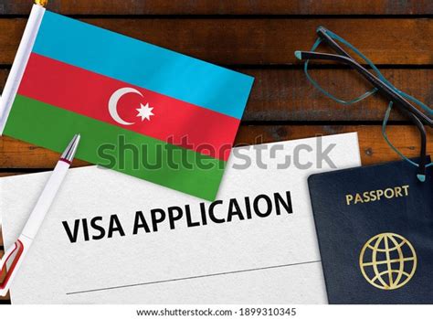 Flag Azerbaijan Visa Application Form Passport Stock Photo 1899310345