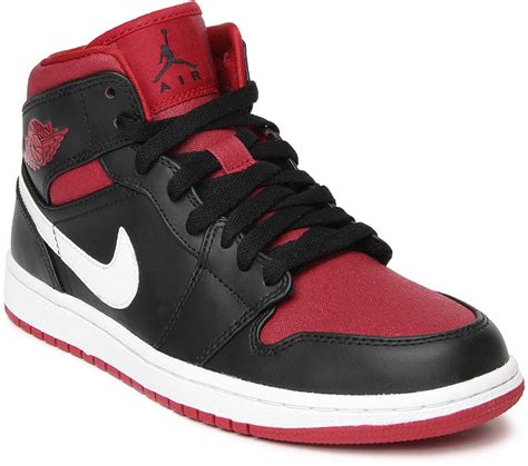 Nike Air Jordan 1 Mid Basketball Shoes Buy Blackgym Red White Color Nike Air Jordan 1 Mid