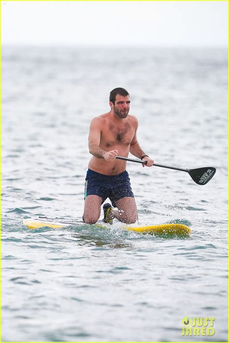 Photo Zachary Quinto Model Boyfriend Miles Mcmillan Paddleboard Shirtless In Hawaii Photo