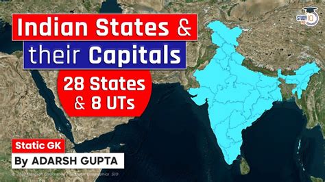 Indian States Union Territories And Their Capitals 28 States And 8 Uts