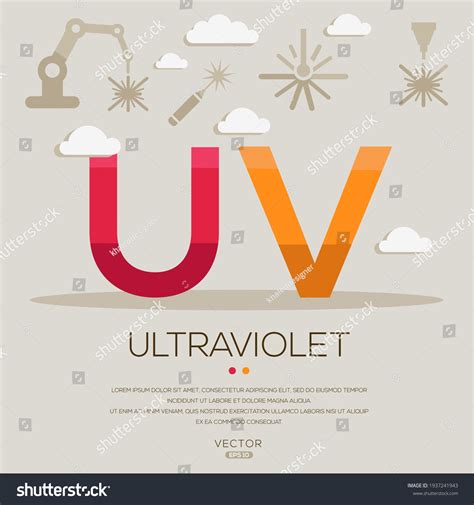 Uv Mean Ultraviolet Laser Acronyms Letters Stock Vector Royalty Free