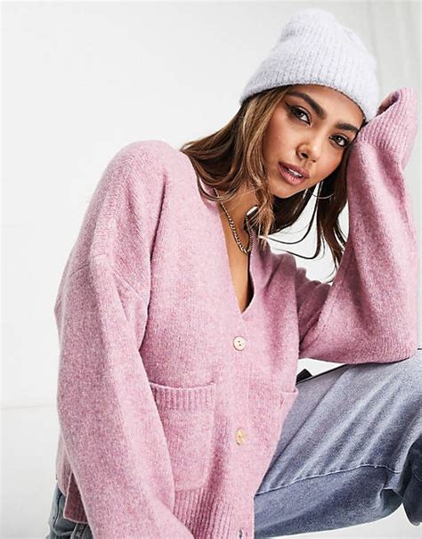Abercrombie And Fitch Fluffy Cardigan In Pink Asos