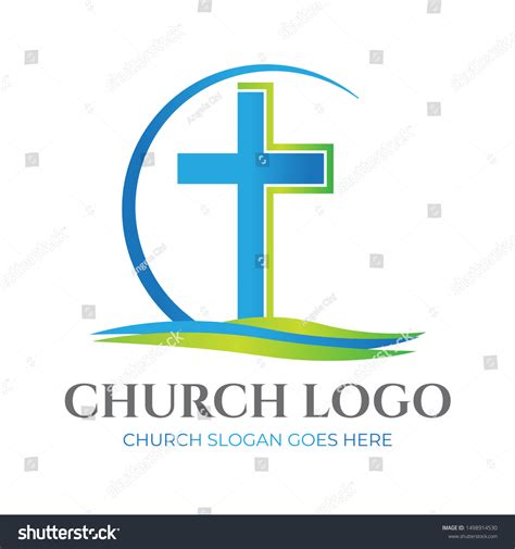 Christian Church Logo Design Isolated Stock Vector Royalty Free