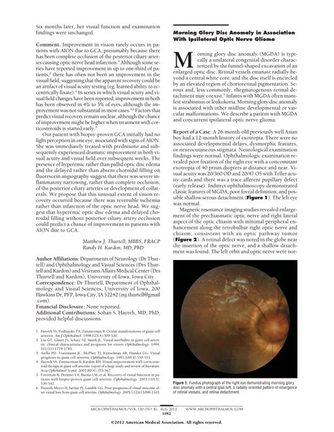 Pdf Morning Glory Disc Anomaly In Association With Ipsilateral Optic Nerve Glioma
