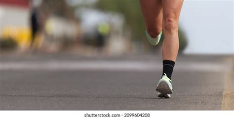 Athlete Runner Feet Running On Road Stock Photo 2099604208 Shutterstock