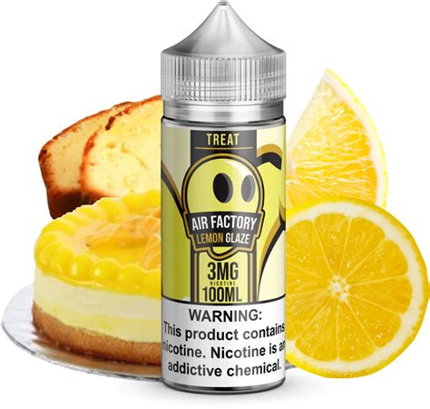 air factory lemon glaze 100ml vape juice has the taste of a tart lemon glazed pastry without