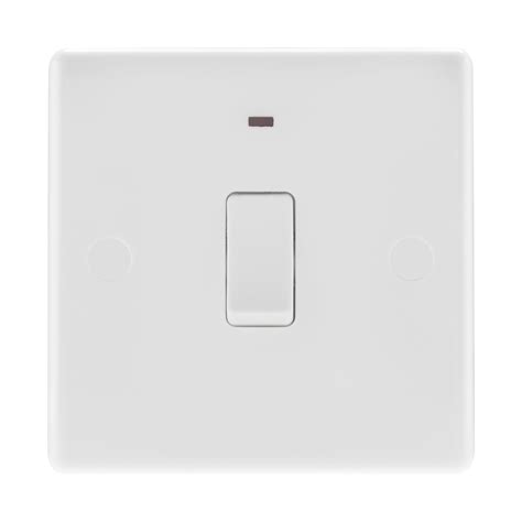 Bg Electrical 831 Nexus White Moulded Dp Control Switch With Neon 20a