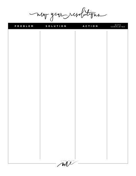 New Years Resolutions Printable Worksheets Life With