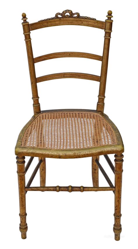 Good furniture, be it authentic vintage furniture or new & custom furniture, allows you to comfortably sit and tell your favorite stories. Victorian Gilt Cane Inlaid Bedroom Side Hall Chair - Antiques Atlas
