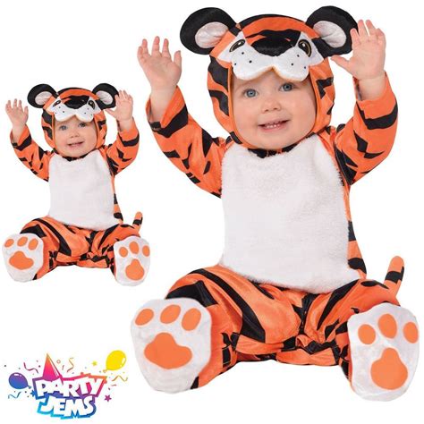 Baby Boys Tiny Tiger Fancy Dress Costume Infant Toddler Animal Jungle
