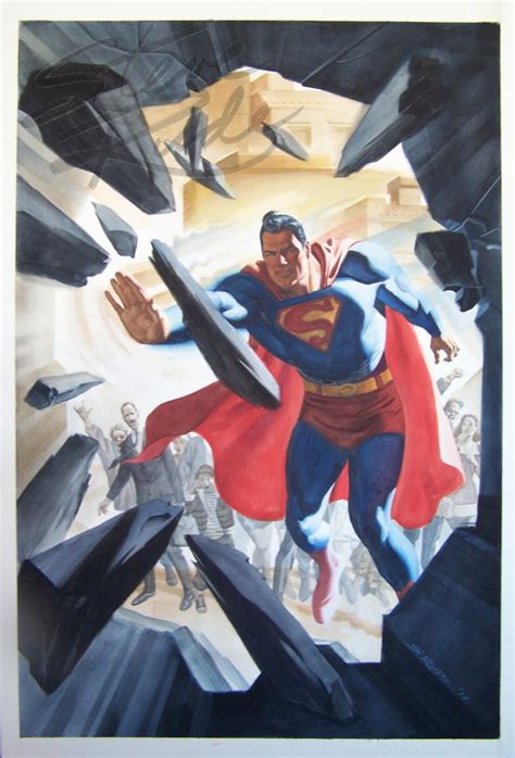 Superman With Crowd In Steve Rudes Original Paintings Comic Art