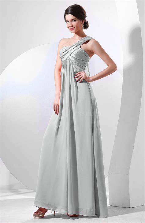 Platinum Elegant Empire One Shoulder Sleeveless Chiffon Bridesmaid