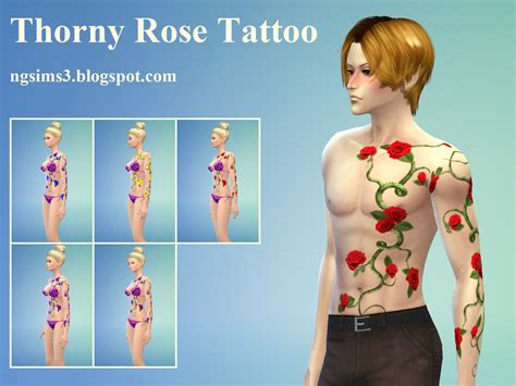 Ng Sims 3 Thorny Rose Tattoo Ts4 Make Up
