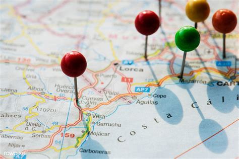 Closeup Of Pins On The Map Free Image By Rawpixel Plano De