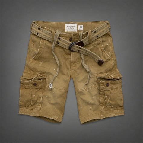 Abercrombie Fitch Mens Vintage Heavy Belted Khaki Cargo Shorts 32 Abercrombiefitch Cargo