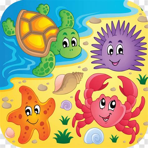 Beach Aquatic Animal Clip Art Cartoon Sea Animals Transparent Png