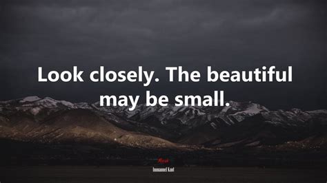 Look Closely The Beautiful May Be Small Immanuel Kant Quote Hd