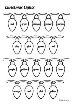 String lights can be used to decorate the christmas tree you can use string lights as decorations throughout the year. Christmas Lights Coloring Page by Maple Leaf Learning | TpT