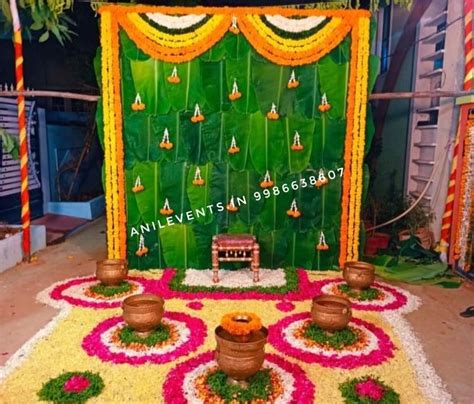 Banana Leaf Decoration At Party Hall Anil Events Bangalore