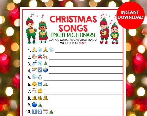 Holiday Party Games Class Party Christmas Emoji Pictionary Game Instant
