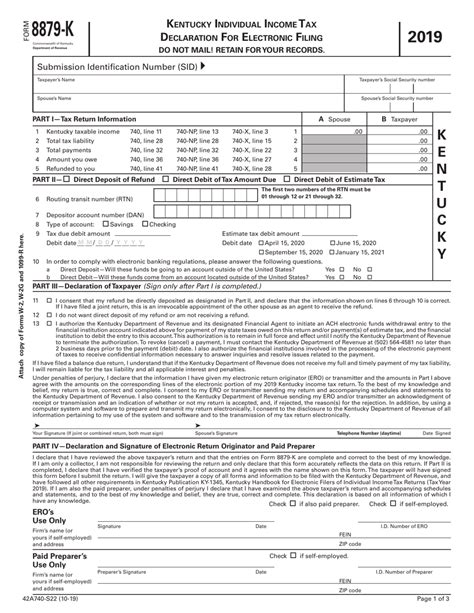 Form 8879 K 42a740 S22 2019 Fill Out Sign Online And Download