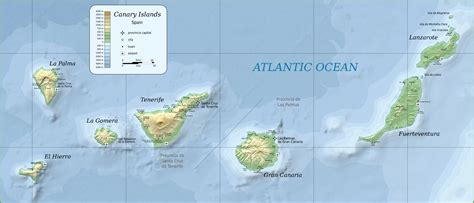 canary islands physical map