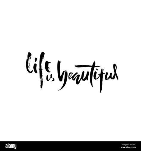 Motivational Modern Brush Lettering Life Is Beautiful Vector