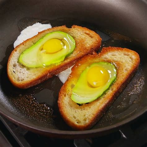 Skip the garlic cabbage if you like and serve with another green. Avocado Egg-In-A-Hole - The Best Video Recipes for All