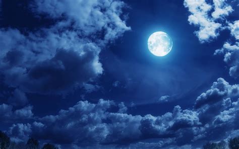 Good Night Full Moon Cool Night Sky Wallpaper Hd
