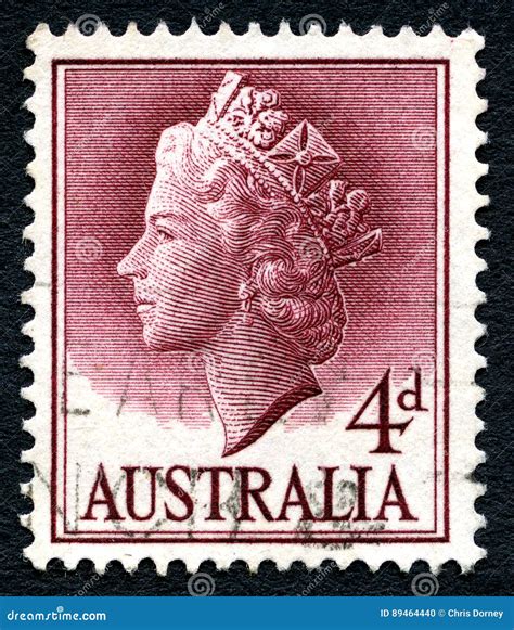 sello australiano de la reina elizabeth ii imagen editorial imagen de filatorio matasellado