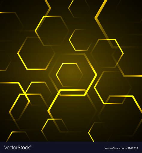 Abstract Background With Yellow Hexagon Royalty Free Vector