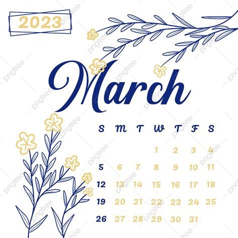 March 2023 Calendar Png Transparent March 2023 Calendar With Soft Vrogue