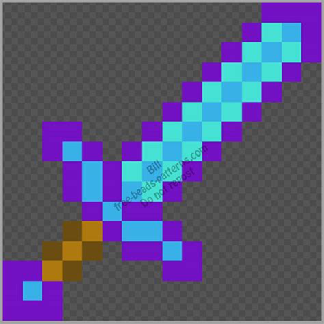 Minecraft Enchanted Diamond Sword Free Perler Hama Be