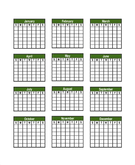 Months Of The Year Calendar Printables 2020 Example Calendar Printable