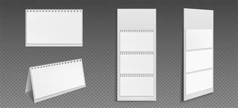 Free Vector Calendar With Blank Pages And Binder Desktop And Wall