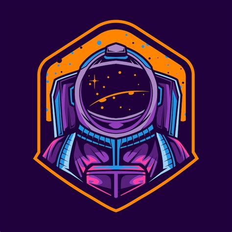 Premium Vector Astronaut Illustration Emblem Design