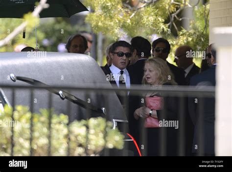 Actor Sylvester Stallone C Is Seen Following Funeral Services Held