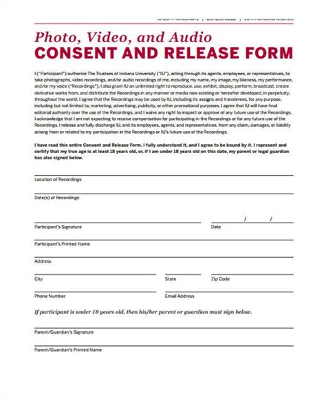 46 Photography And Video Consent Form