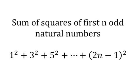 Sum Of Squares Of First N Odd Natural Numbers 12 32 52